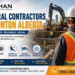 general contractors Edmonton Alberta working on excavation and foundation site