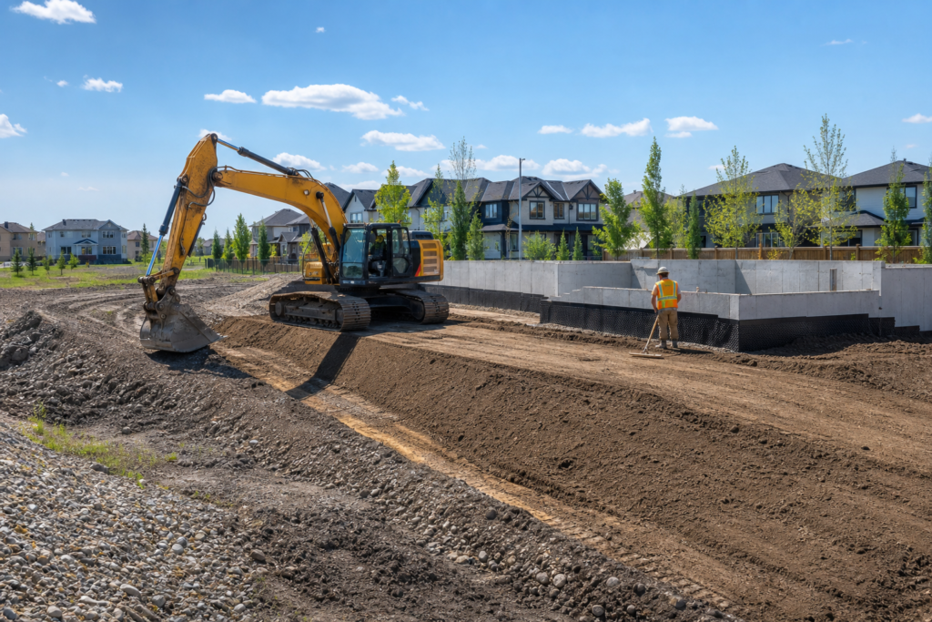 Final grading in Edmonton by Shan Construction