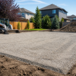 Garage pad site prep in Edmonton by Shan Construction